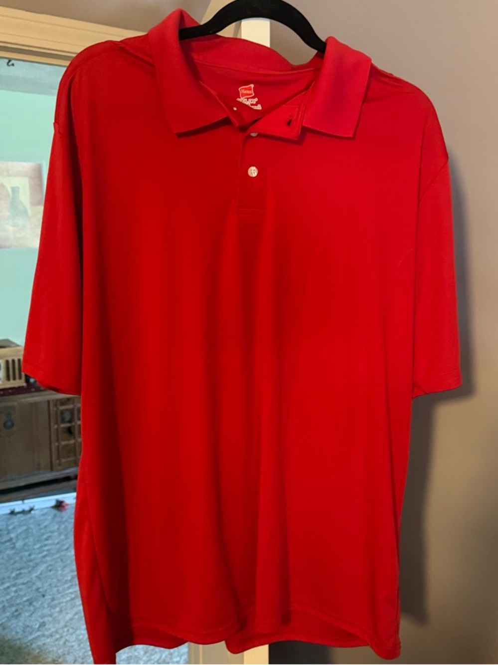 Hanes Red Short Sleeve Polo